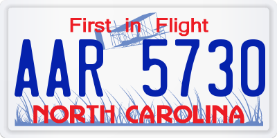 NC license plate AAR5730
