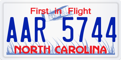 NC license plate AAR5744