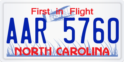 NC license plate AAR5760