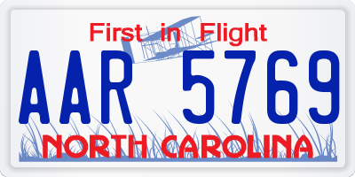 NC license plate AAR5769