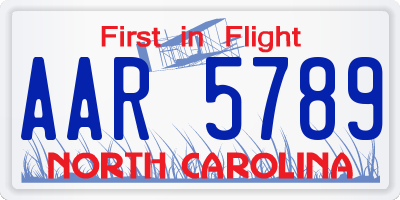 NC license plate AAR5789
