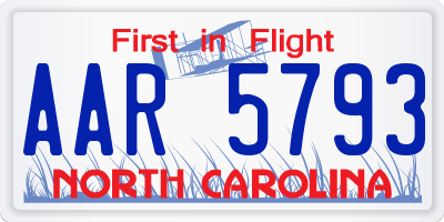 NC license plate AAR5793