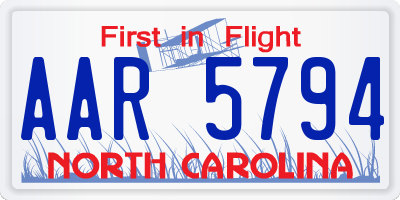NC license plate AAR5794