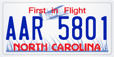 NC license plate AAR5801