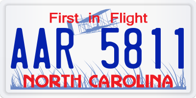 NC license plate AAR5811