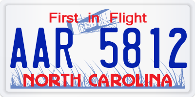 NC license plate AAR5812