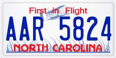 NC license plate AAR5824
