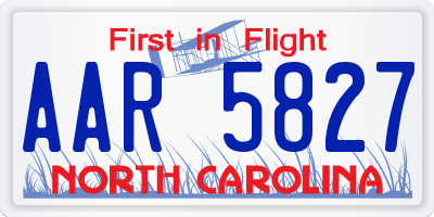 NC license plate AAR5827