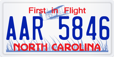NC license plate AAR5846