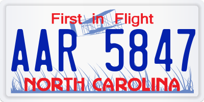 NC license plate AAR5847