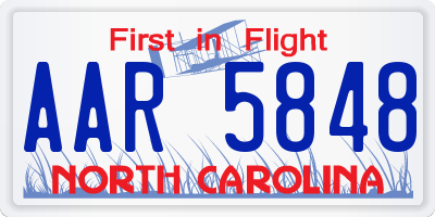 NC license plate AAR5848