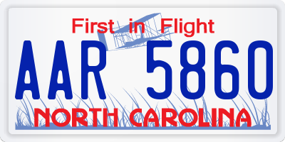 NC license plate AAR5860