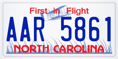NC license plate AAR5861