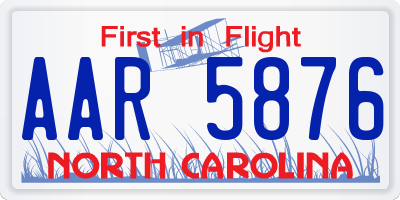 NC license plate AAR5876