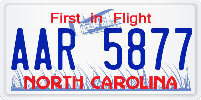 NC license plate AAR5877