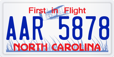NC license plate AAR5878