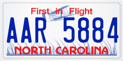 NC license plate AAR5884