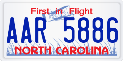NC license plate AAR5886