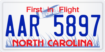 NC license plate AAR5897