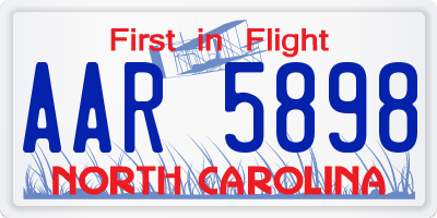NC license plate AAR5898