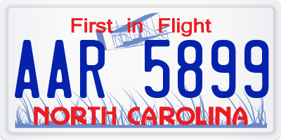 NC license plate AAR5899