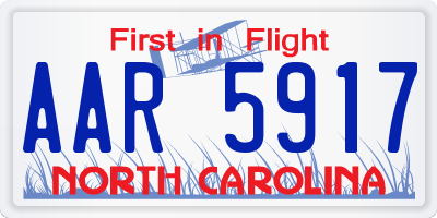 NC license plate AAR5917