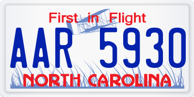 NC license plate AAR5930
