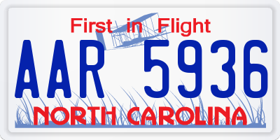 NC license plate AAR5936