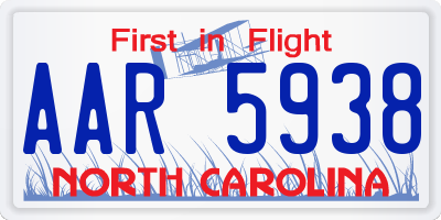 NC license plate AAR5938