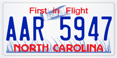 NC license plate AAR5947