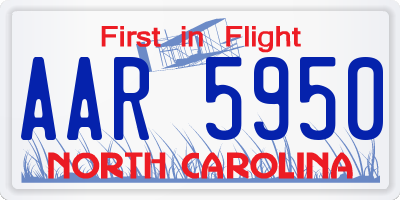 NC license plate AAR5950