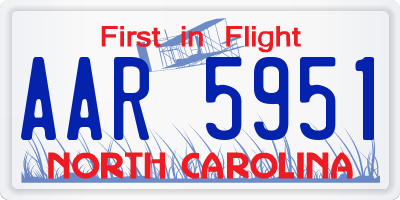 NC license plate AAR5951