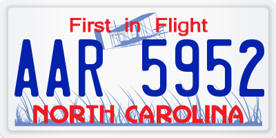 NC license plate AAR5952