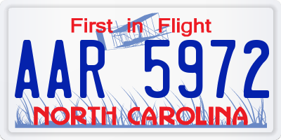 NC license plate AAR5972