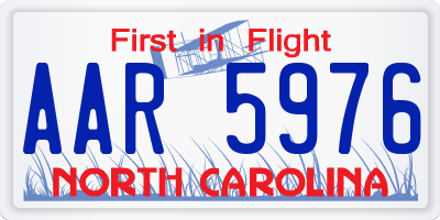 NC license plate AAR5976