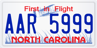 NC license plate AAR5999