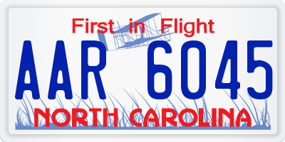 NC license plate AAR6045