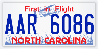 NC license plate AAR6086