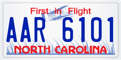 NC license plate AAR6101