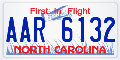 NC license plate AAR6132