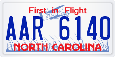 NC license plate AAR6140