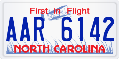NC license plate AAR6142