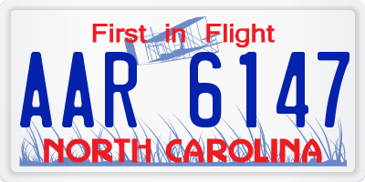 NC license plate AAR6147