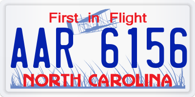 NC license plate AAR6156