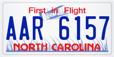 NC license plate AAR6157