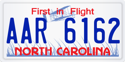 NC license plate AAR6162