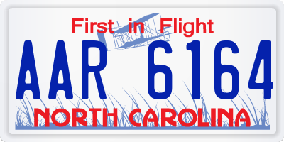 NC license plate AAR6164