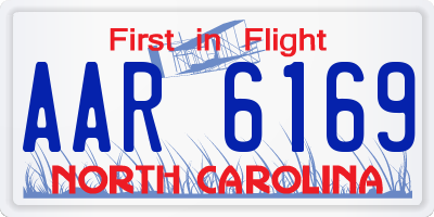 NC license plate AAR6169