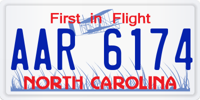 NC license plate AAR6174