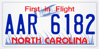 NC license plate AAR6182